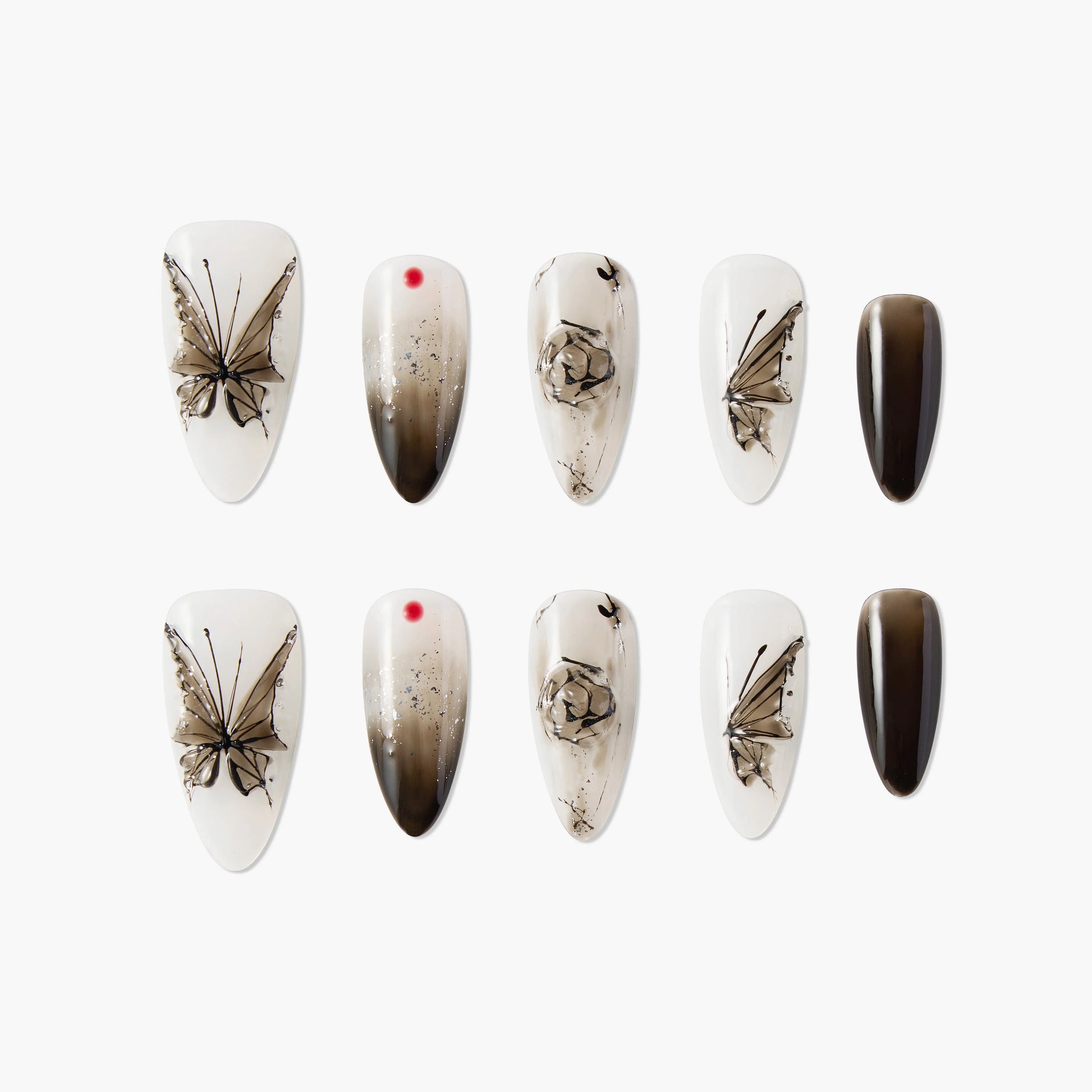 Midnight Veil Butterfly (Almond) Emily's Nail