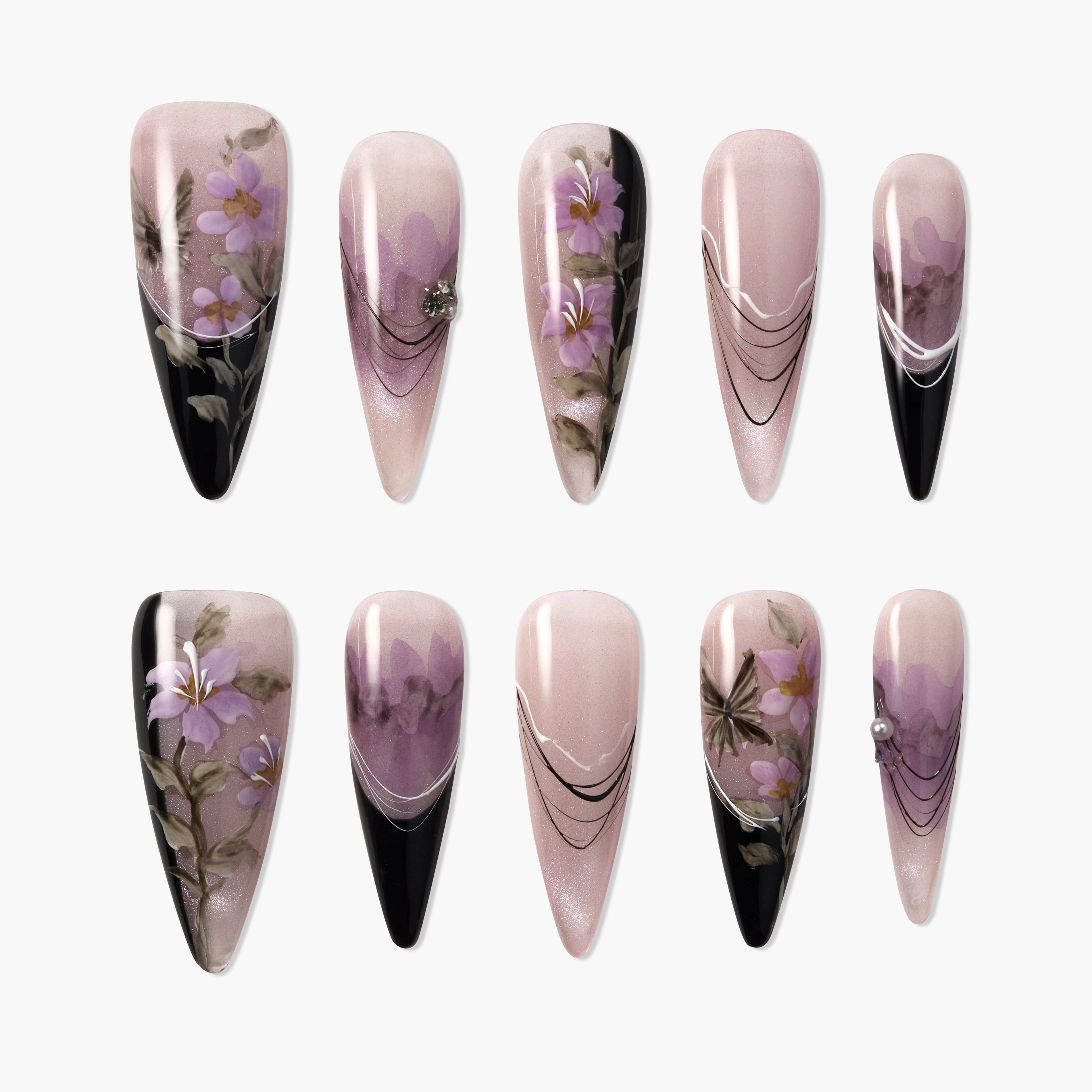 Midnight Violet Bloom Emily's Nail