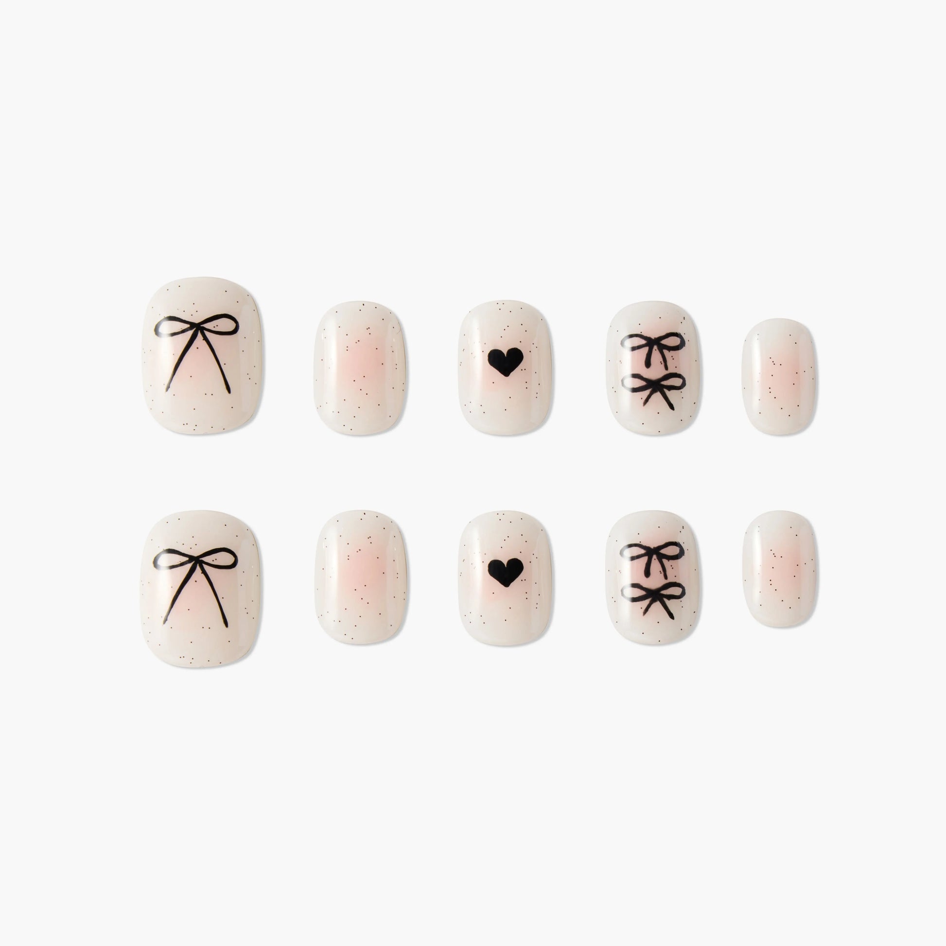 Minimalist Bow and Heart Nail Set Emily's Nail