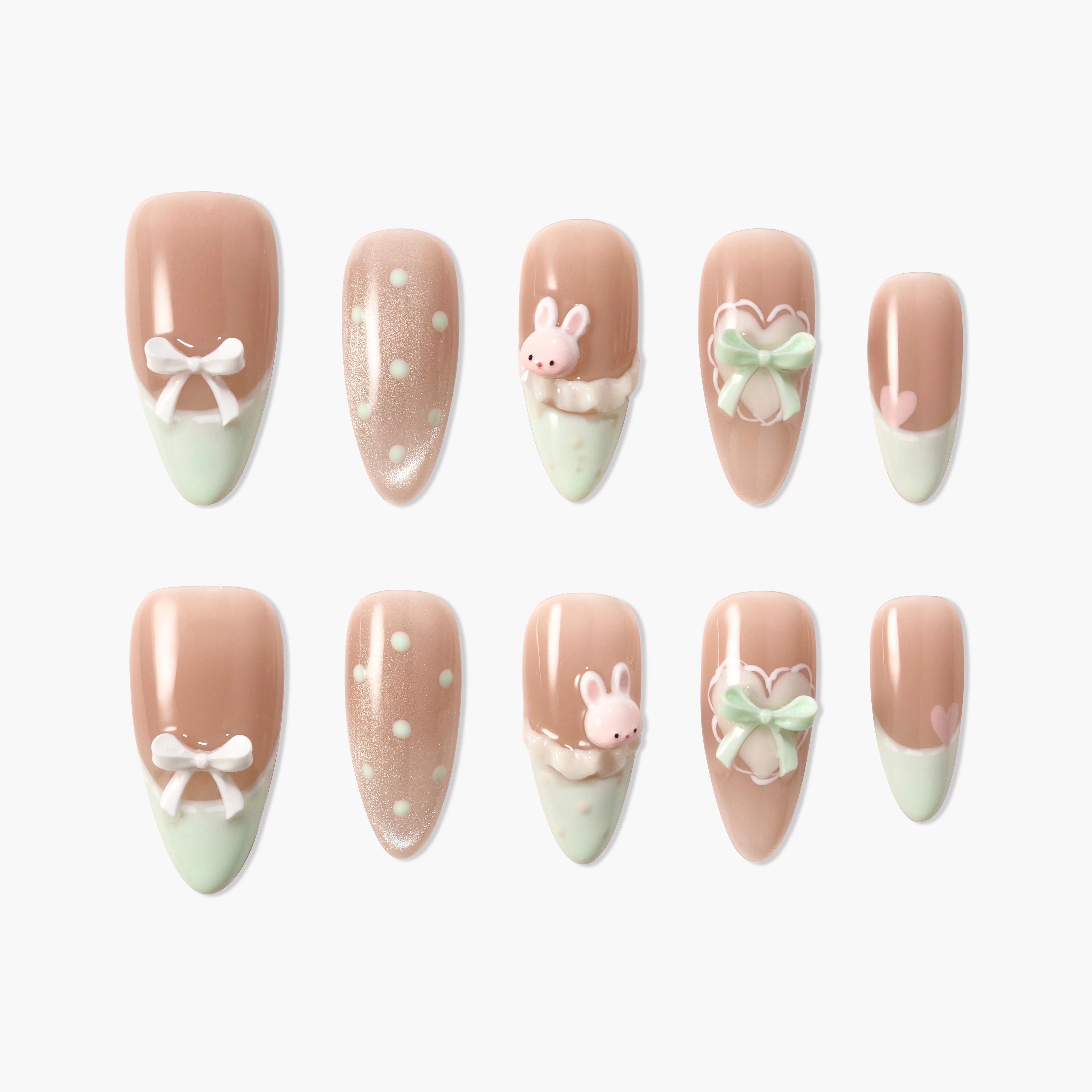 Mint Bunny Ribbon Emily's Nail