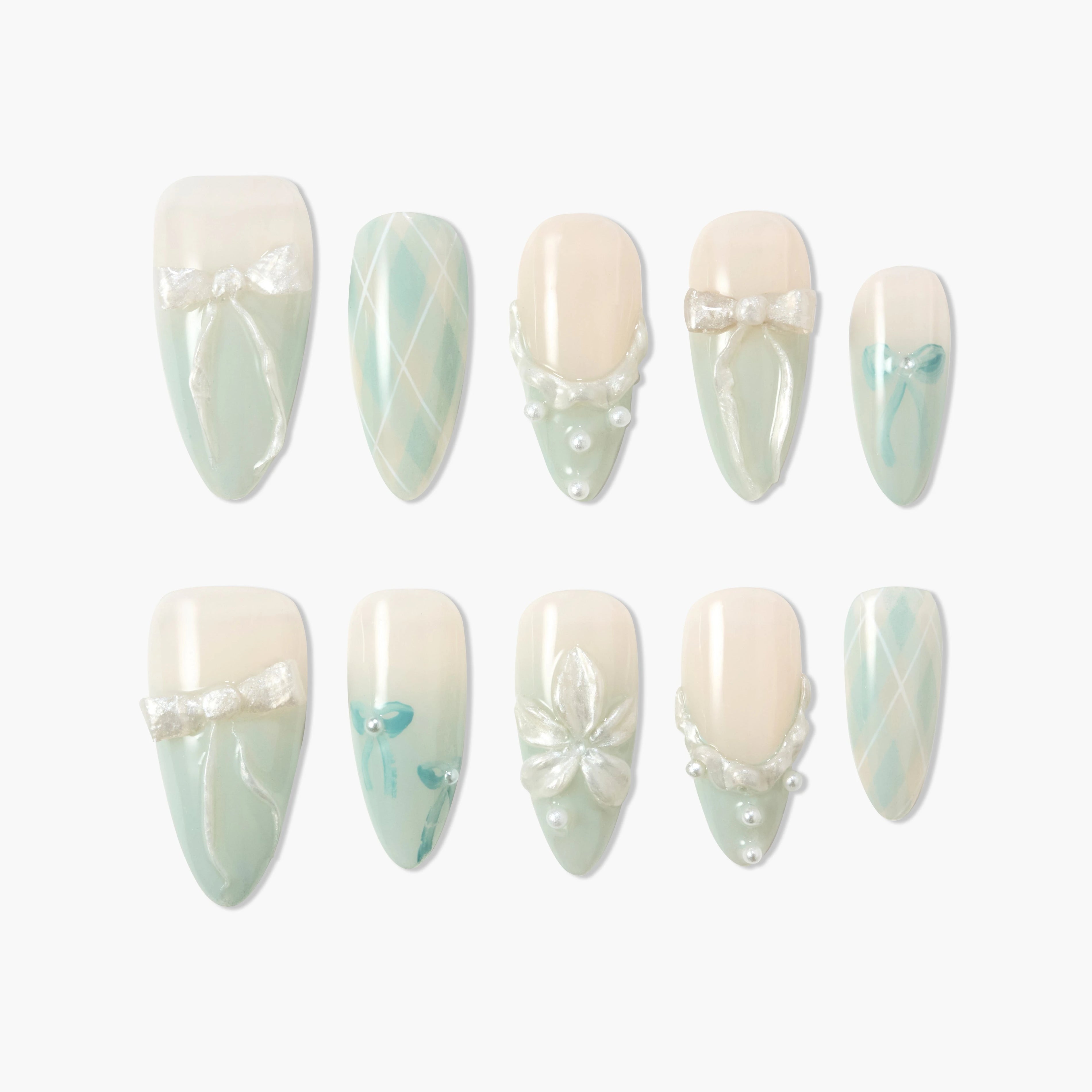 Mint Ribbon (Almond) Emily’s Nail