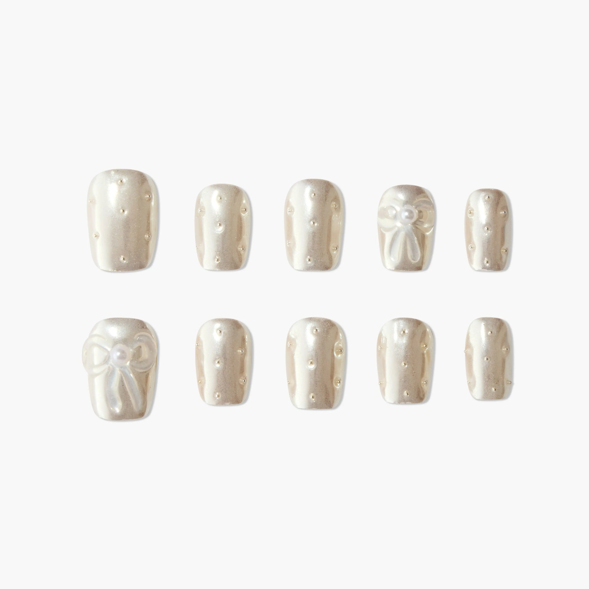 Pearl Satin Bow Emily's Nail