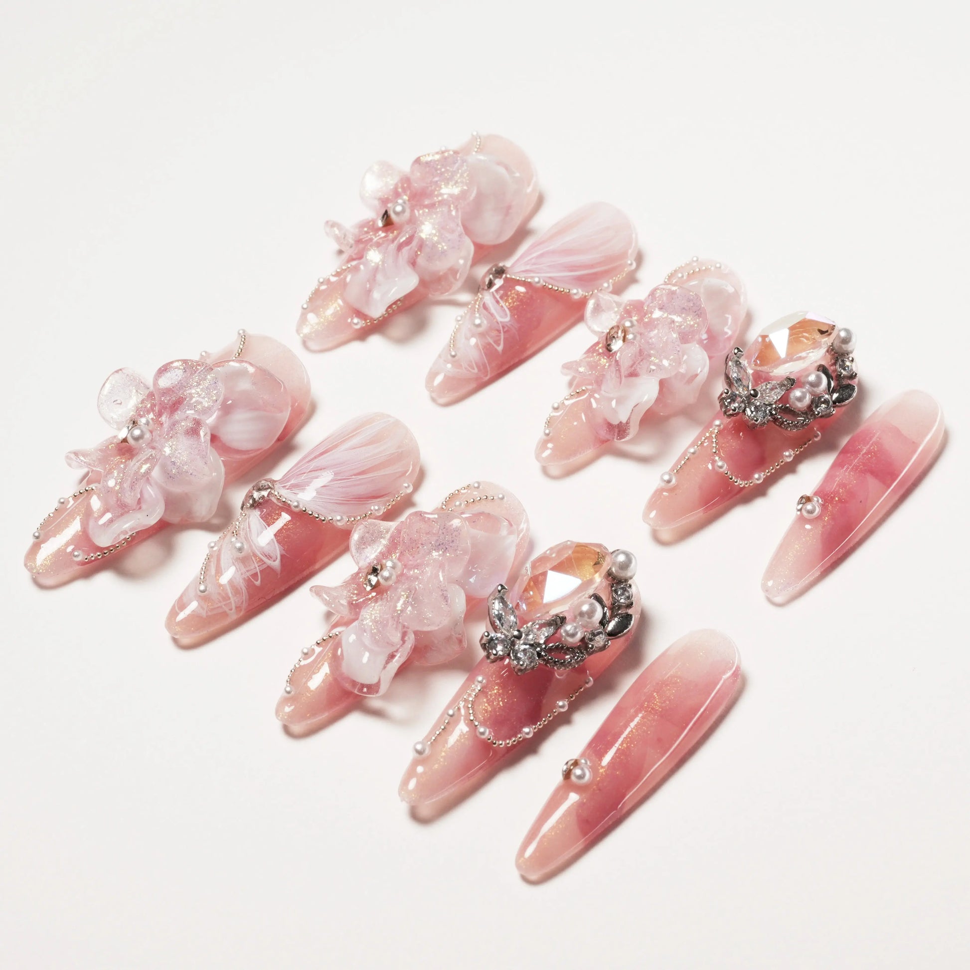 Pink Crystal Blossom Emily’s Nail
