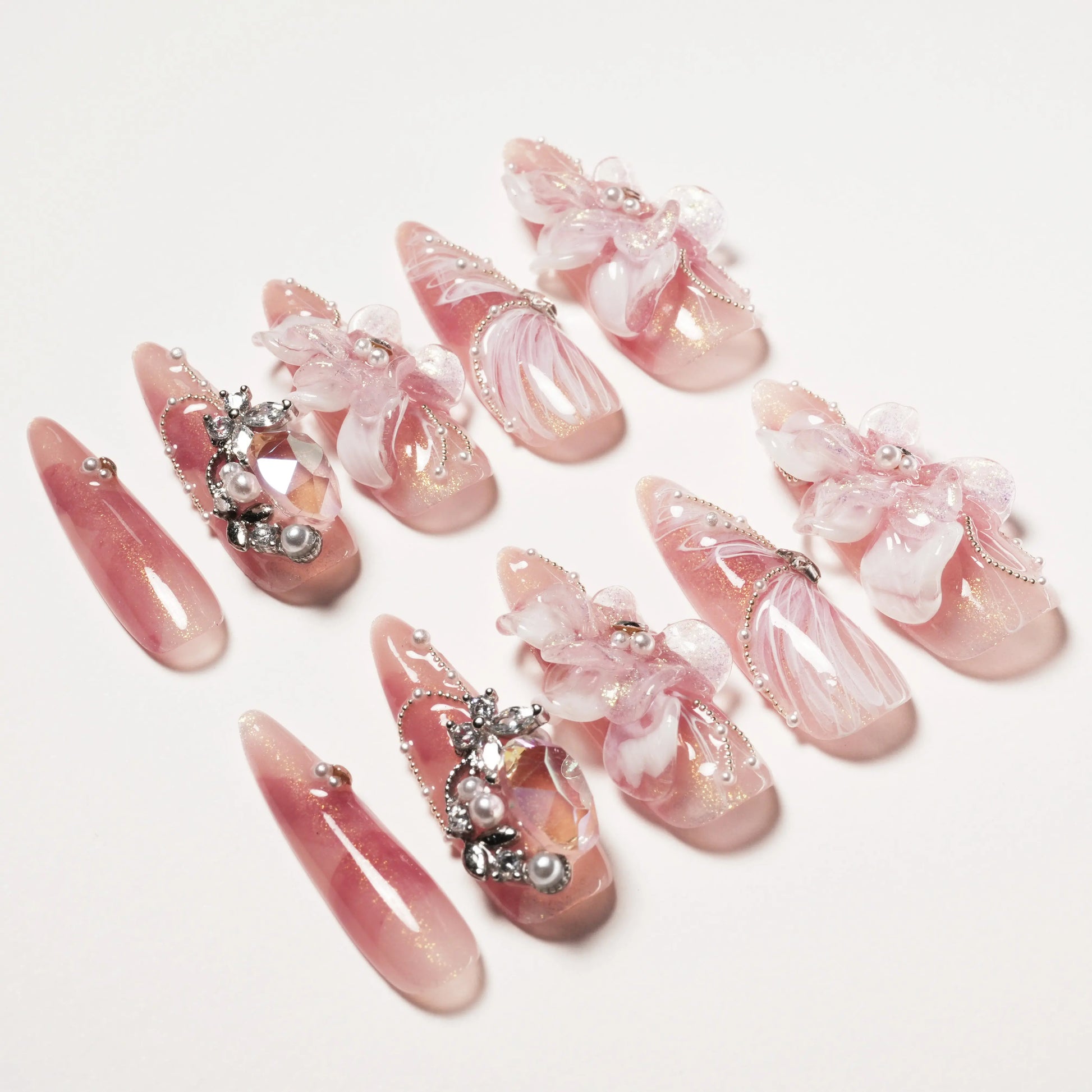 Pink Crystal Blossom Emily’s Nail