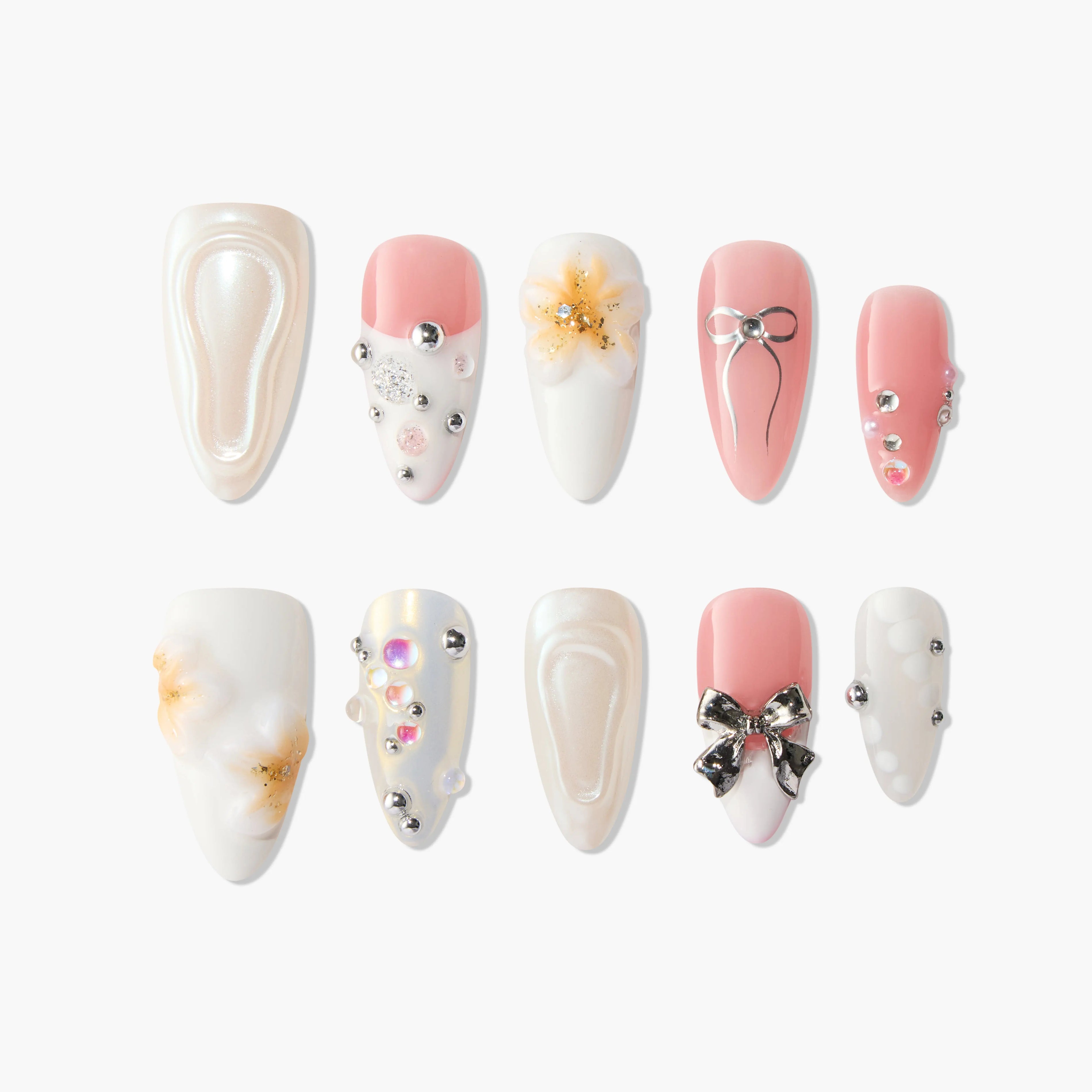 Romantic Floral Bow Emily's Nail