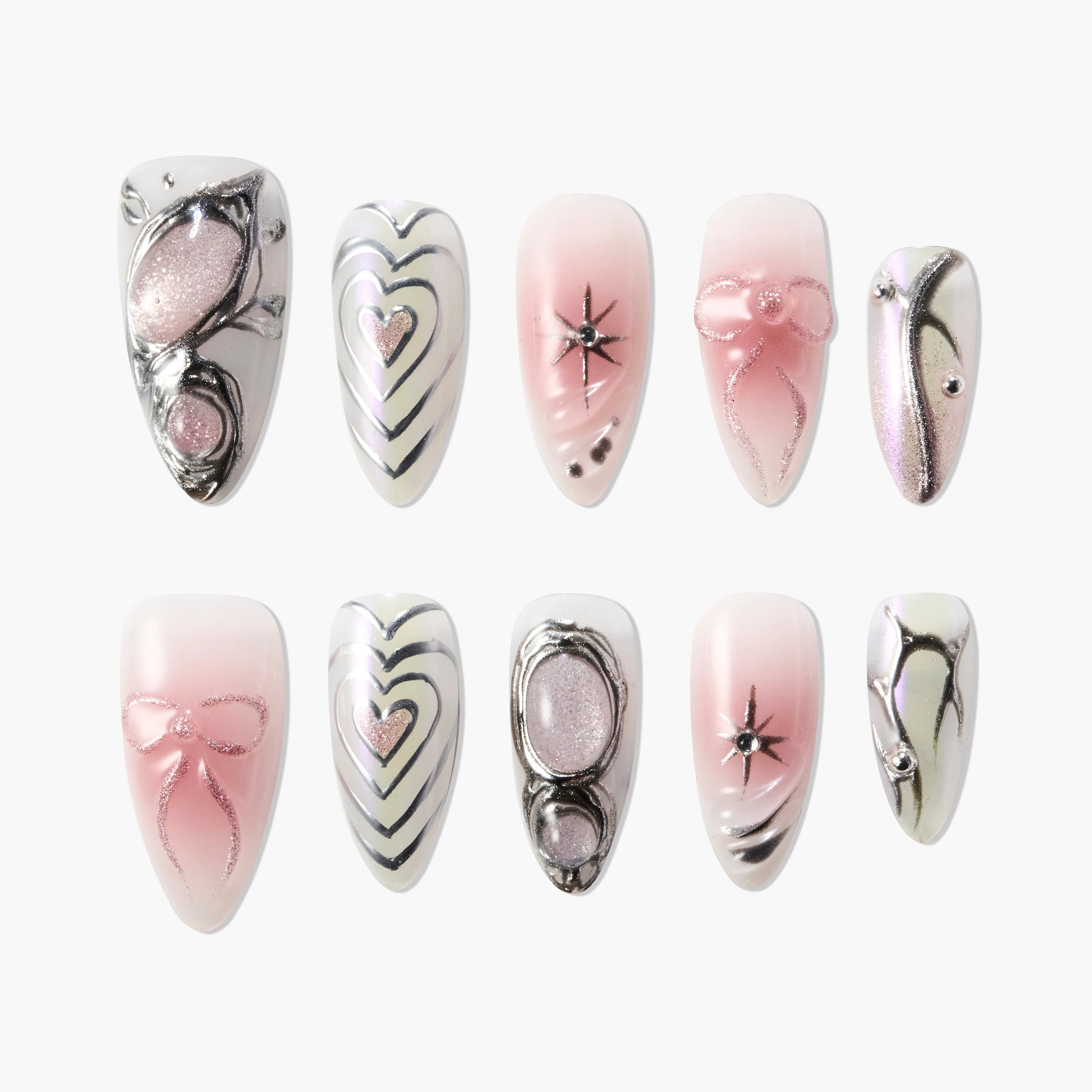 Silver Heart Charm Emily’s Nail