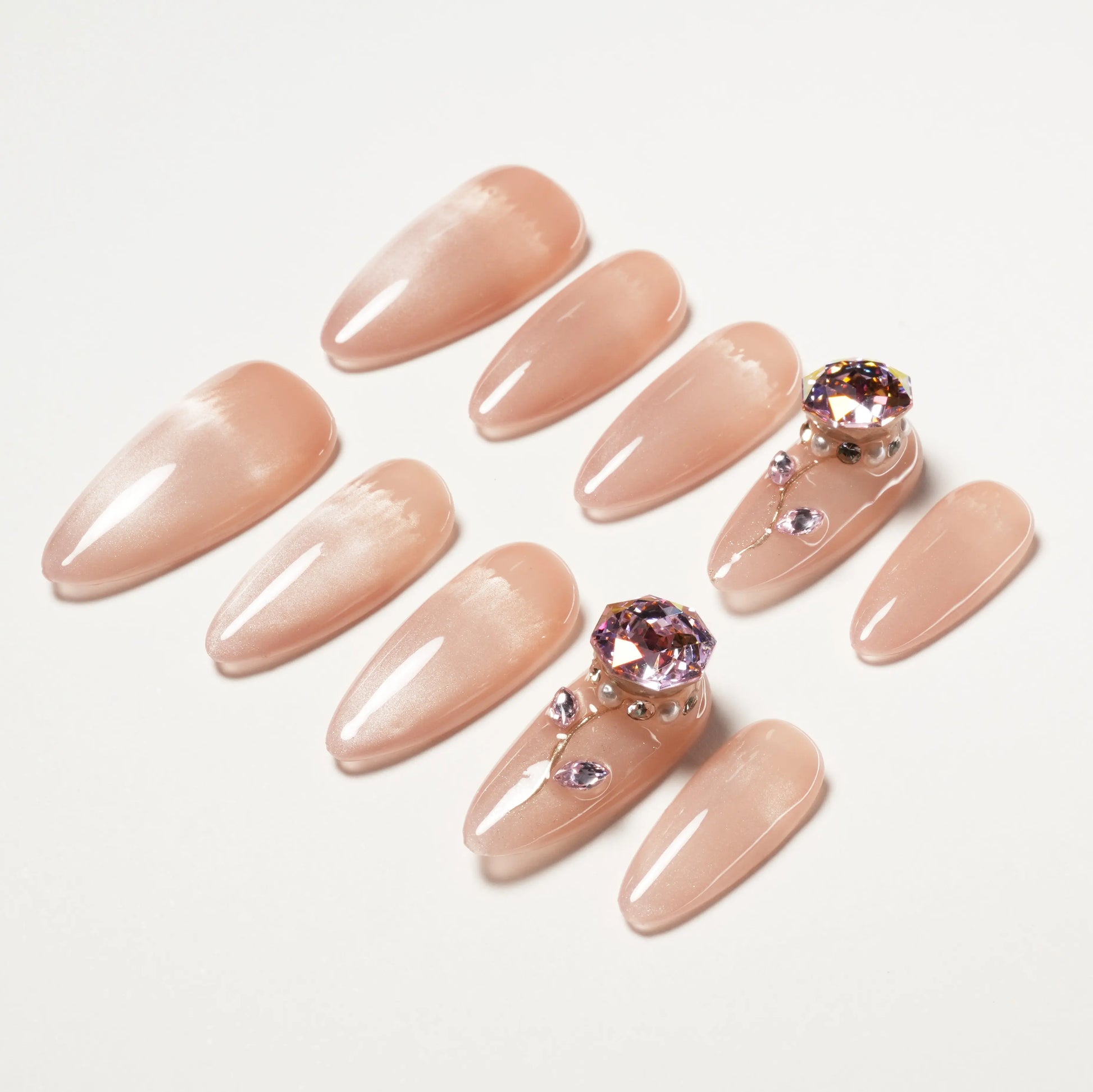 Sparkling Bloom (Almond) Emily’s Nail