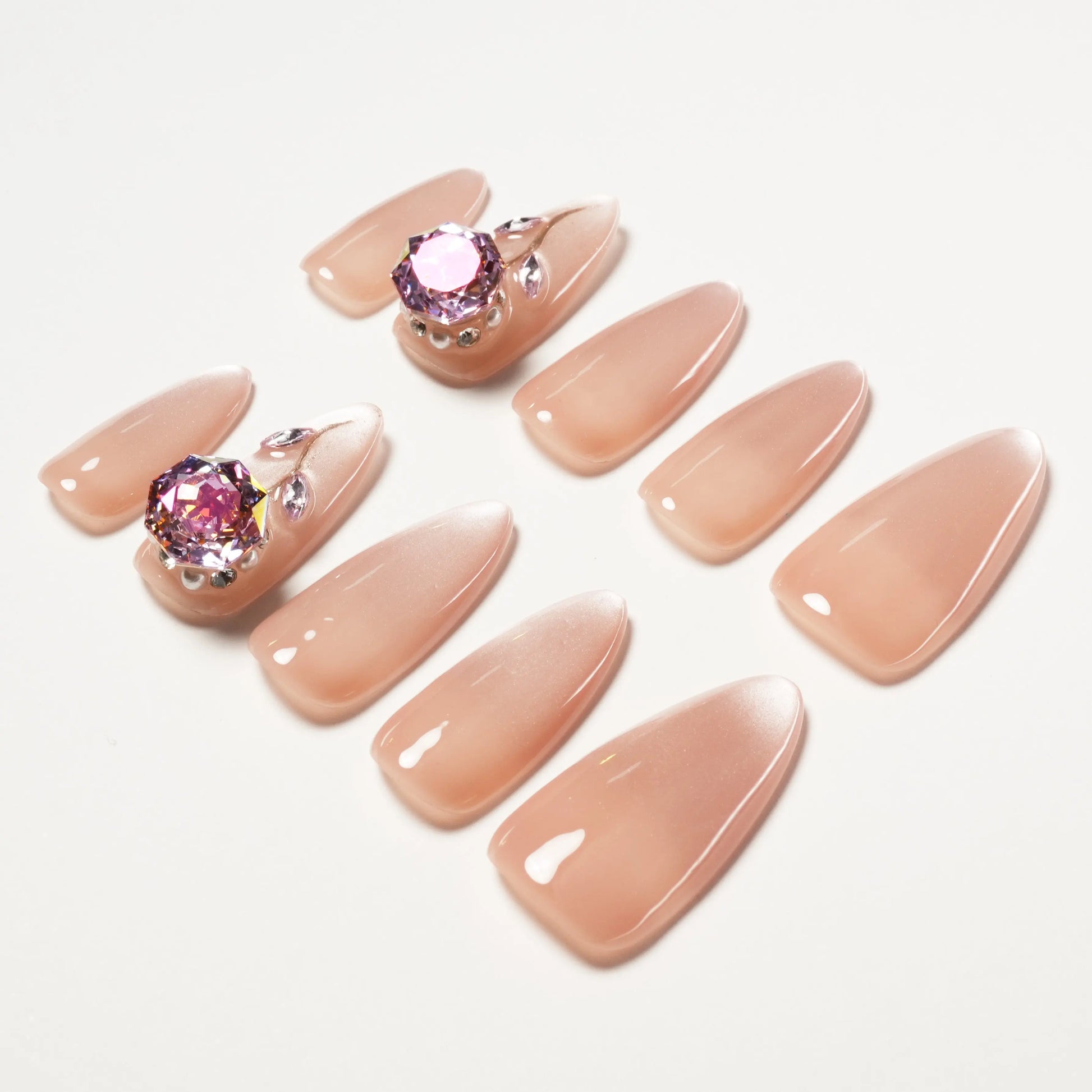 Sparkling Bloom (Almond) Emily’s Nail