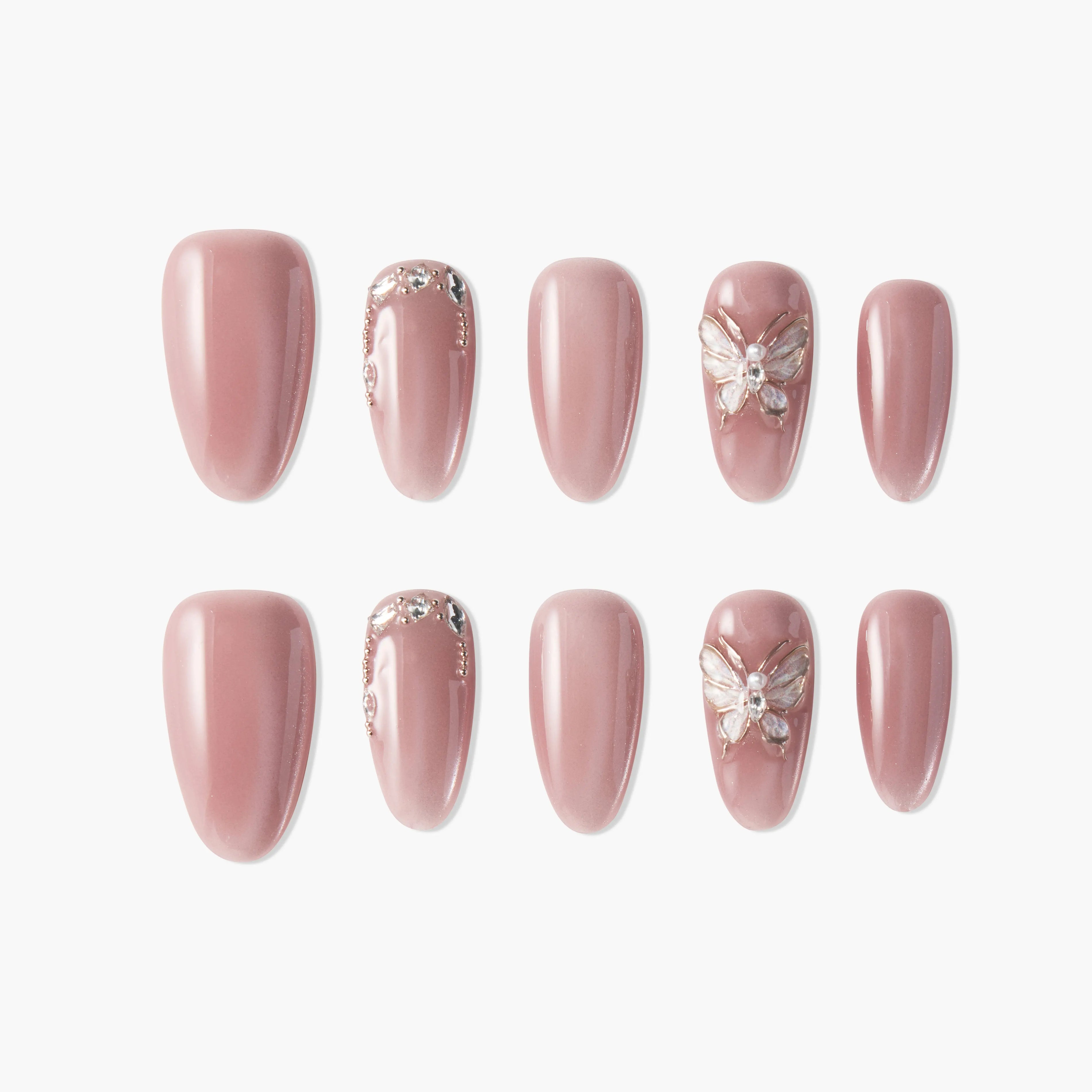 Sweet Butterfly (Almond) Emily's Nail