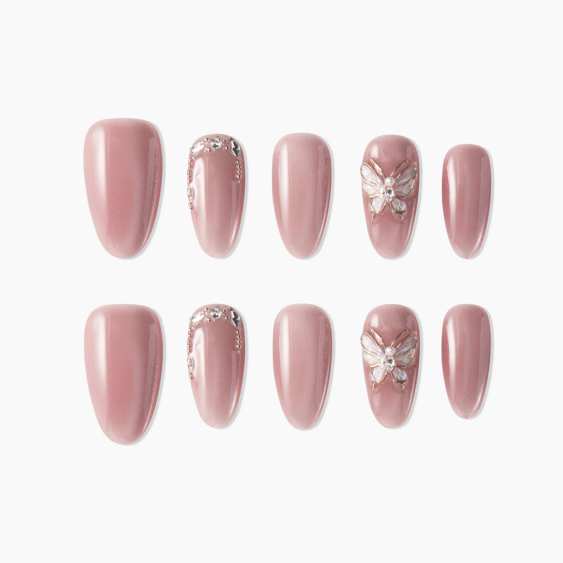 Sweet Butterfly (Almond) Emily's Nail