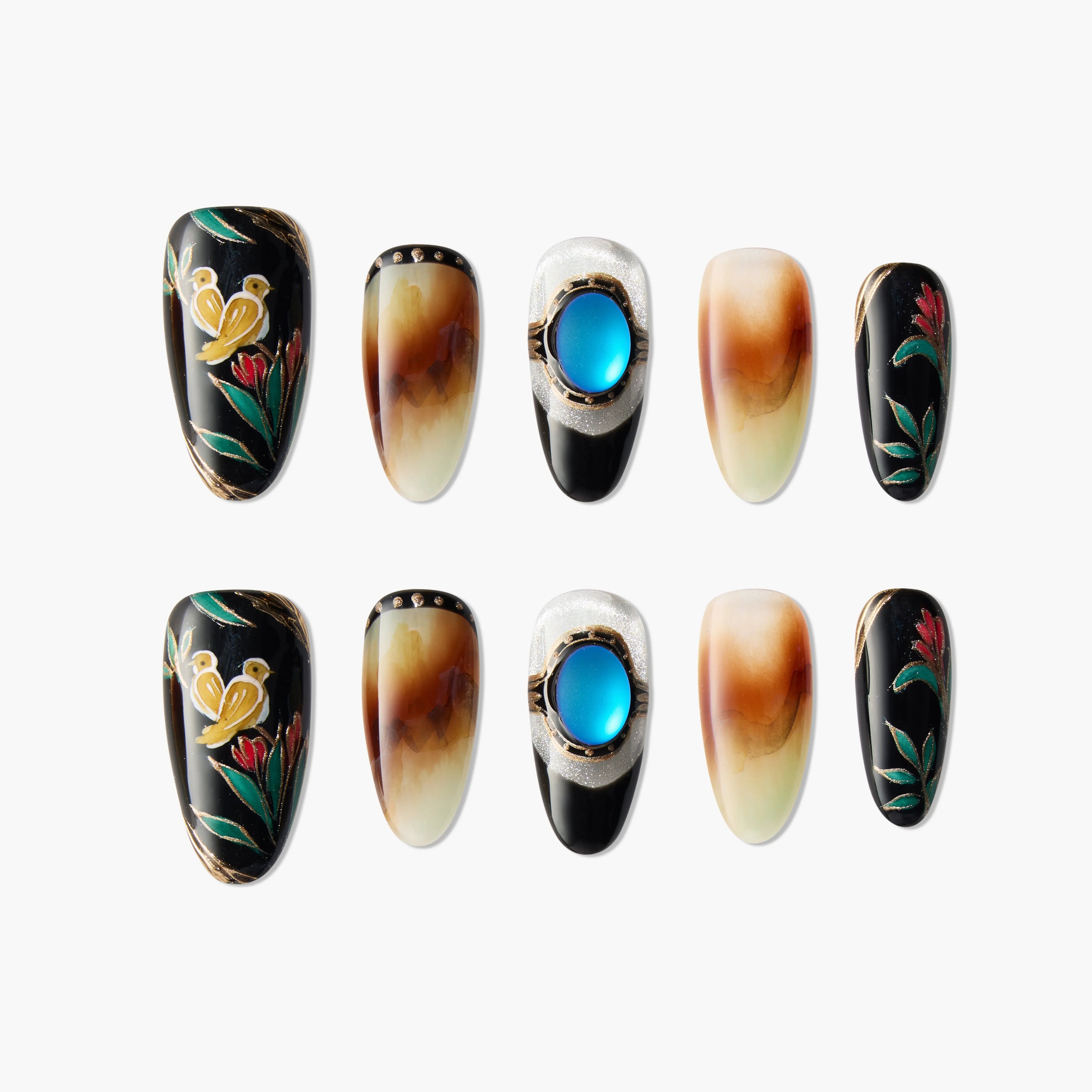 Vintage Floral Elegance Emily's Nail